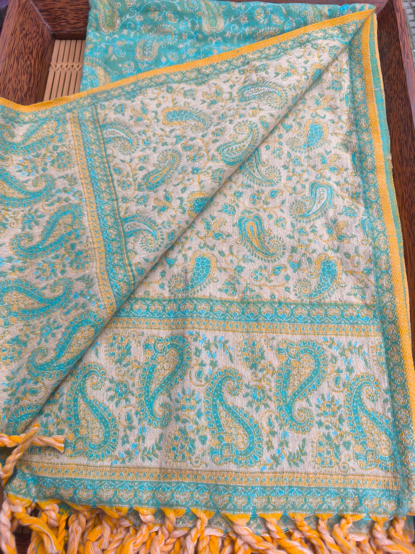 Scialle sciarpa stola Pashmina coperta lana di Yak calda Tibet 48B