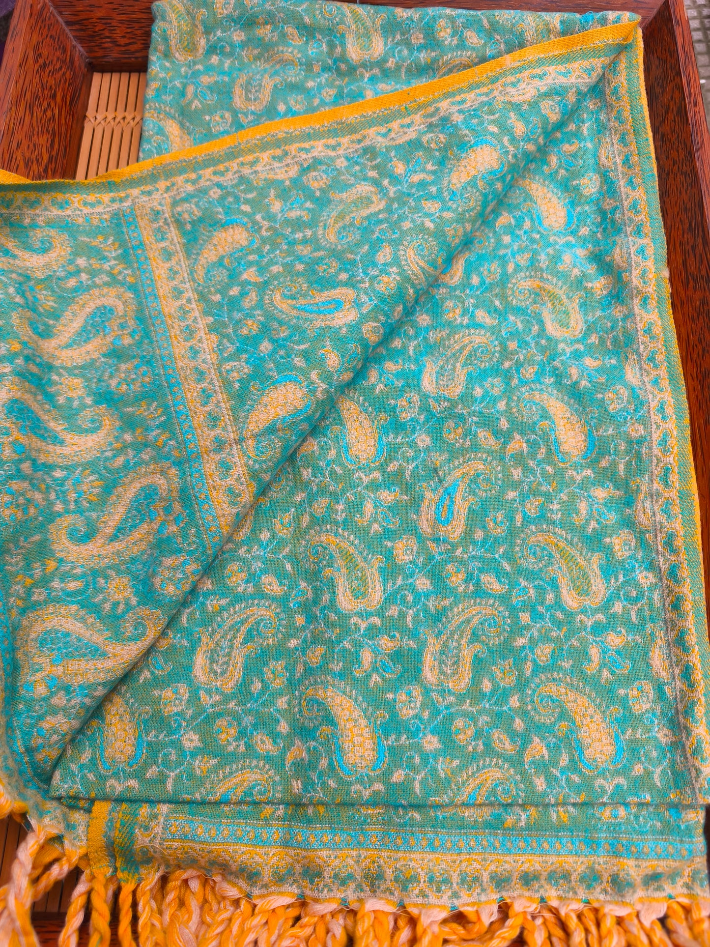 Scialle sciarpa stola Pashmina coperta lana di Yak calda Tibet 48B