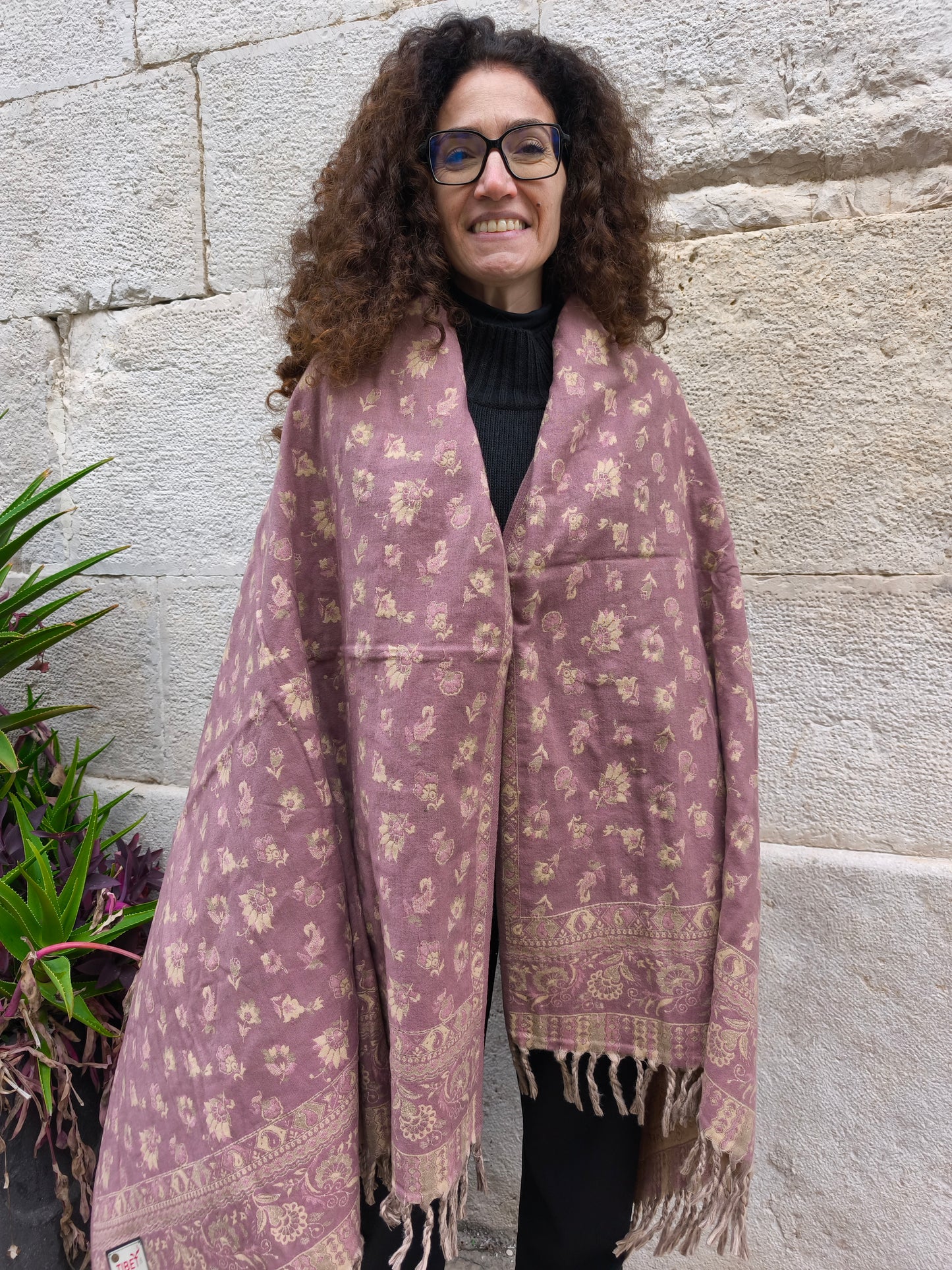 Scialle sciarpa stola Pashmina coperta lana di Yak calda Tibet 51B