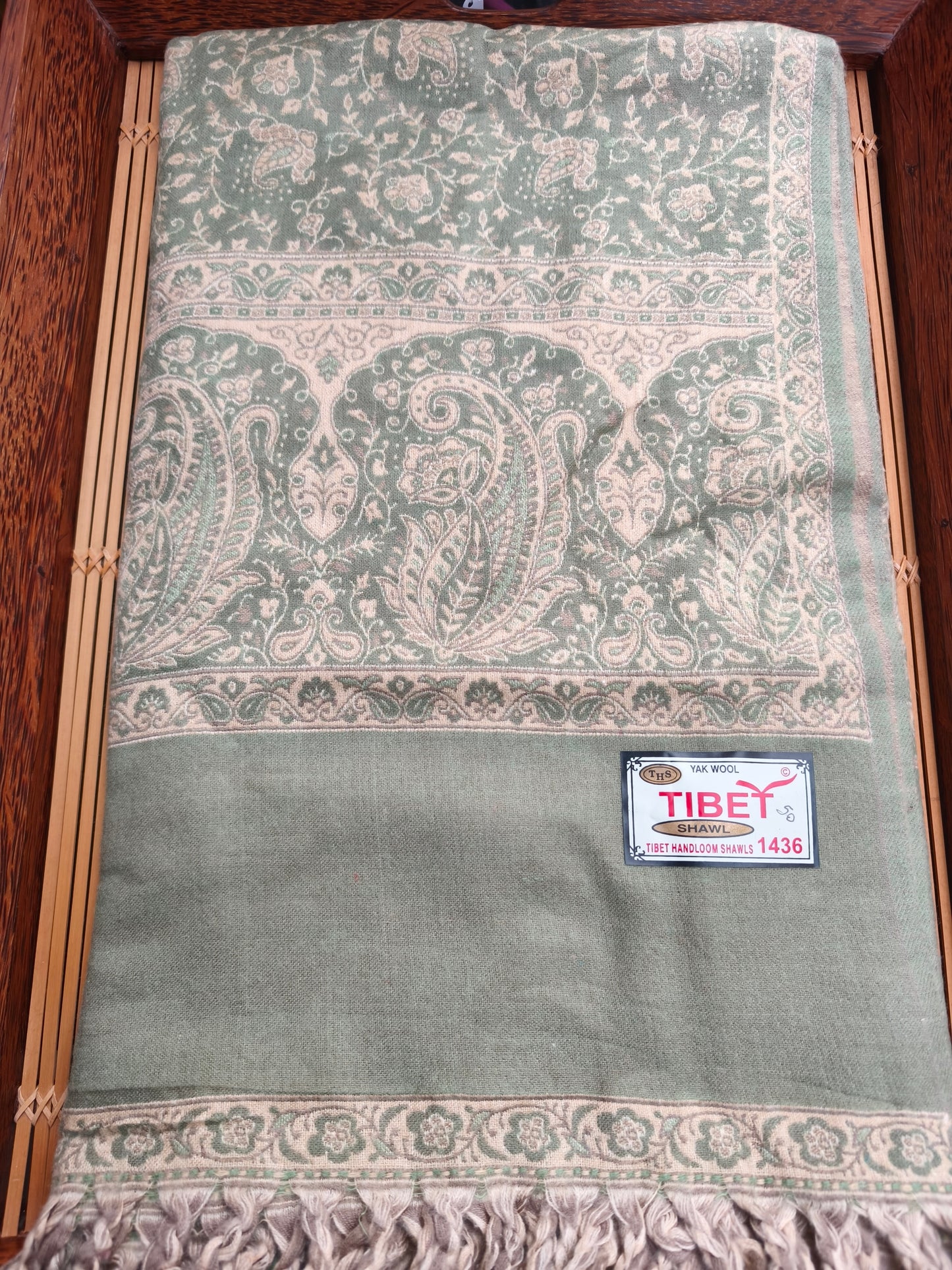 Scialle sciarpa stola Pashmina coperta lana di Yak calda Tibet 64B