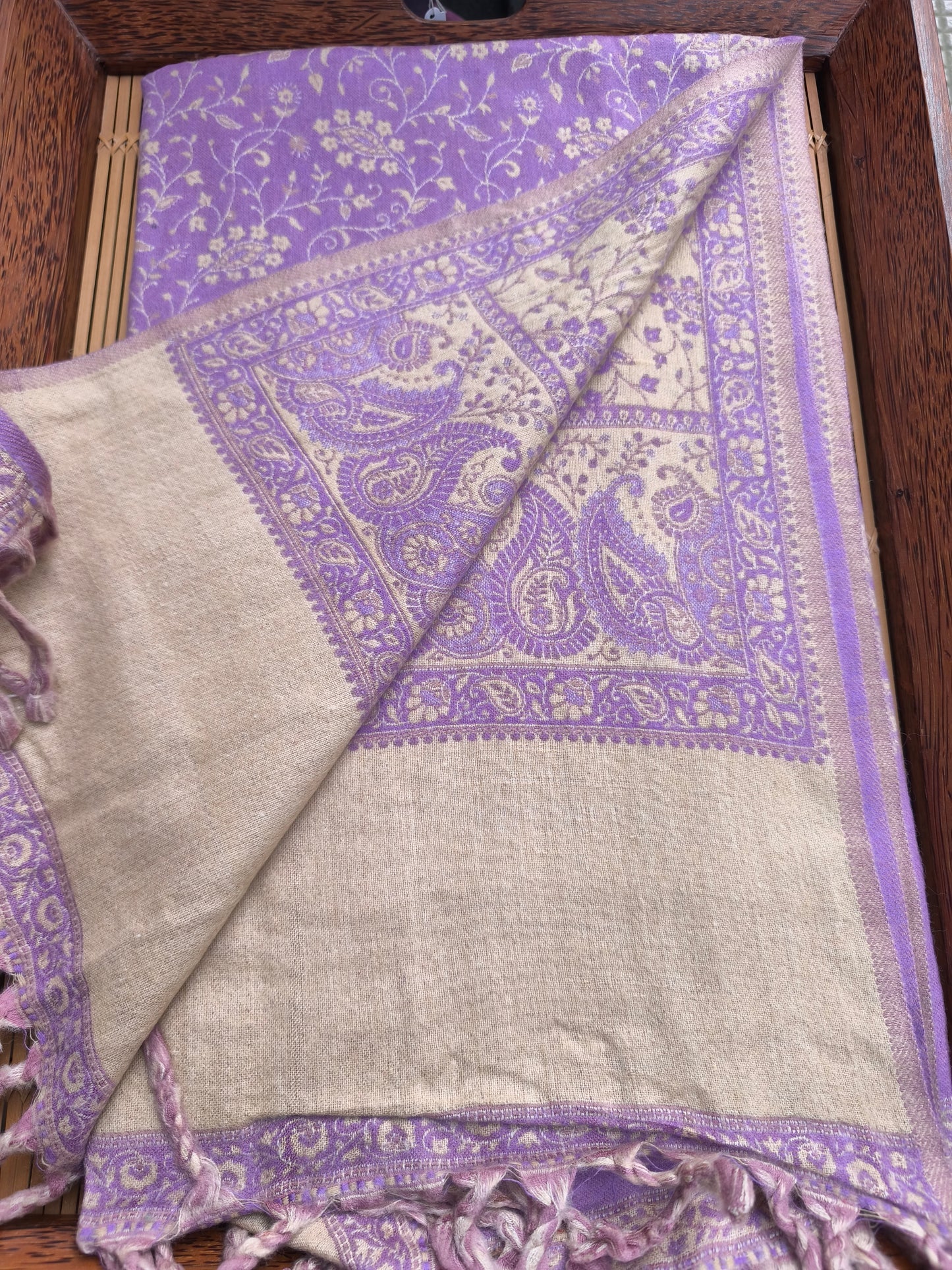 Scialle sciarpa stola Pashmina coperta lana di Yak calda Tibet 69B Difettato