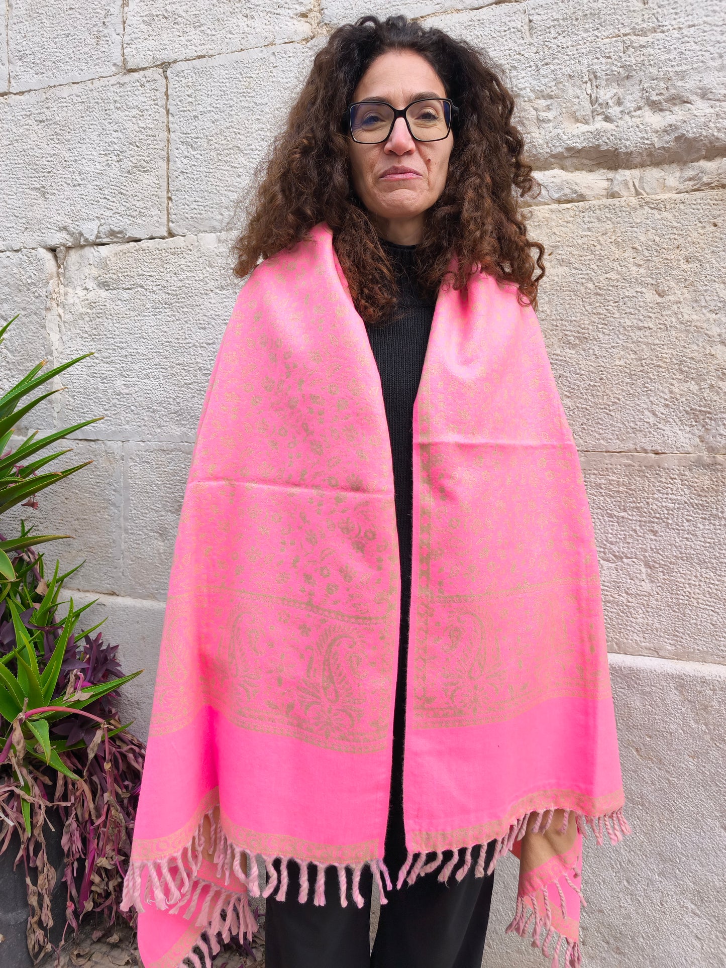 Scialle sciarpa stola Pashmina coperta lana di Yak calda Tibet 73B