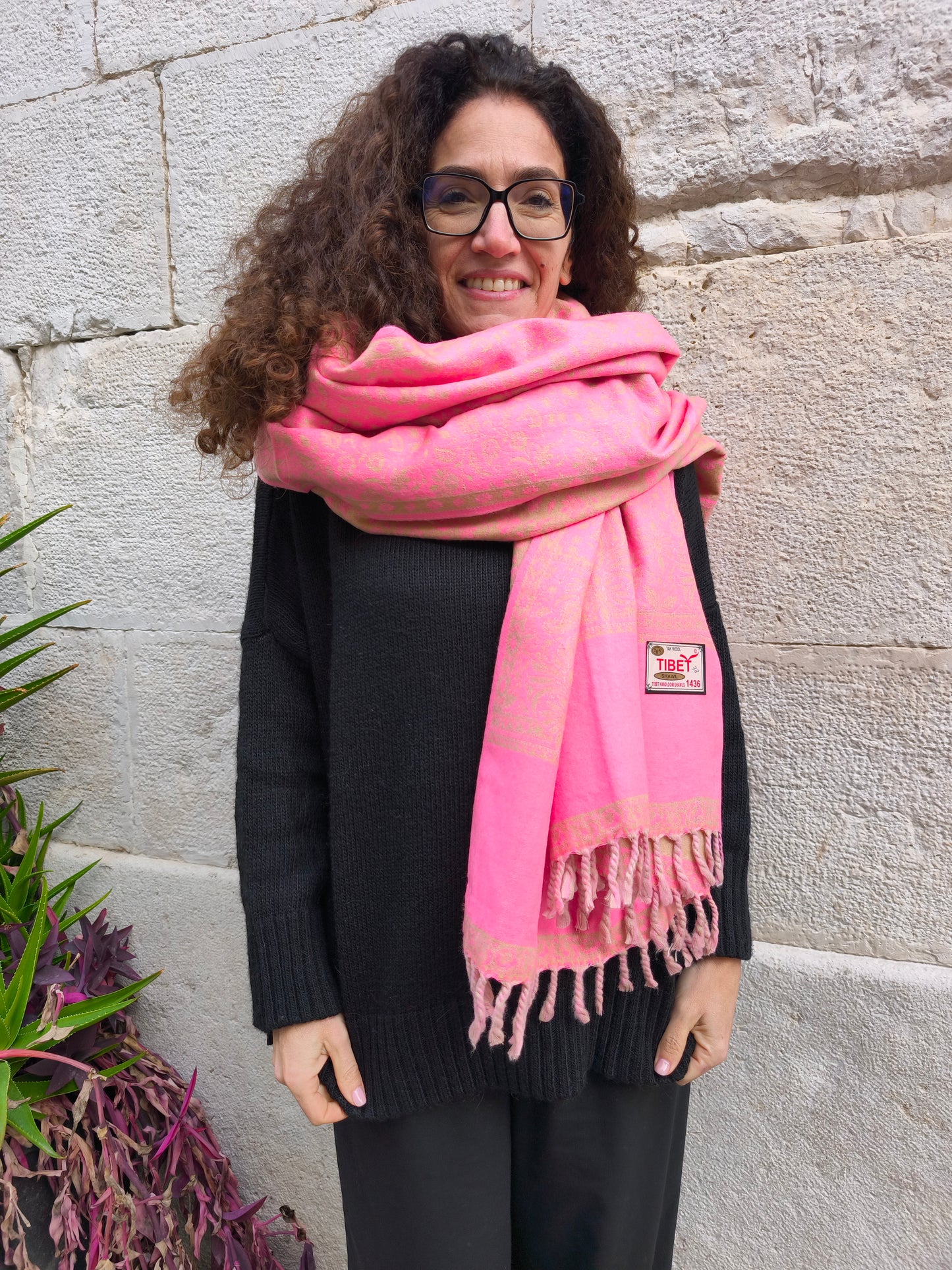 Scialle sciarpa stola Pashmina coperta lana di Yak calda Tibet 73B