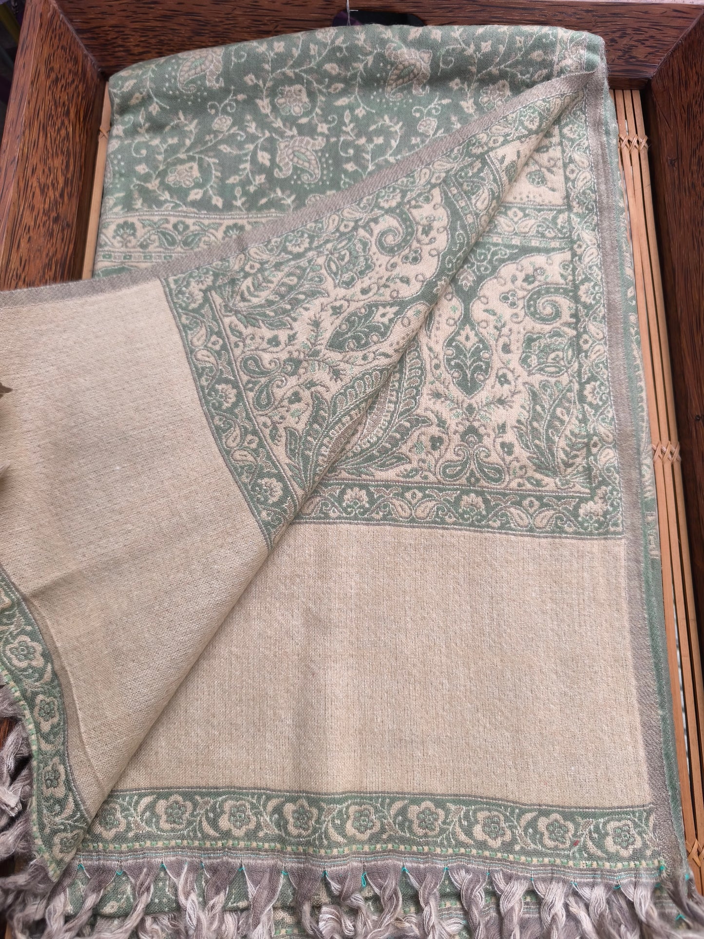 Scialle sciarpa stola Pashmina coperta lana di Yak calda Tibet 83B Difettato