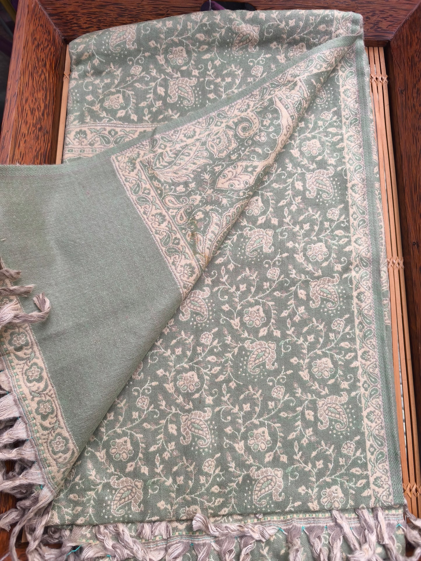 Scialle sciarpa stola Pashmina coperta lana di Yak calda Tibet 83B Difettato