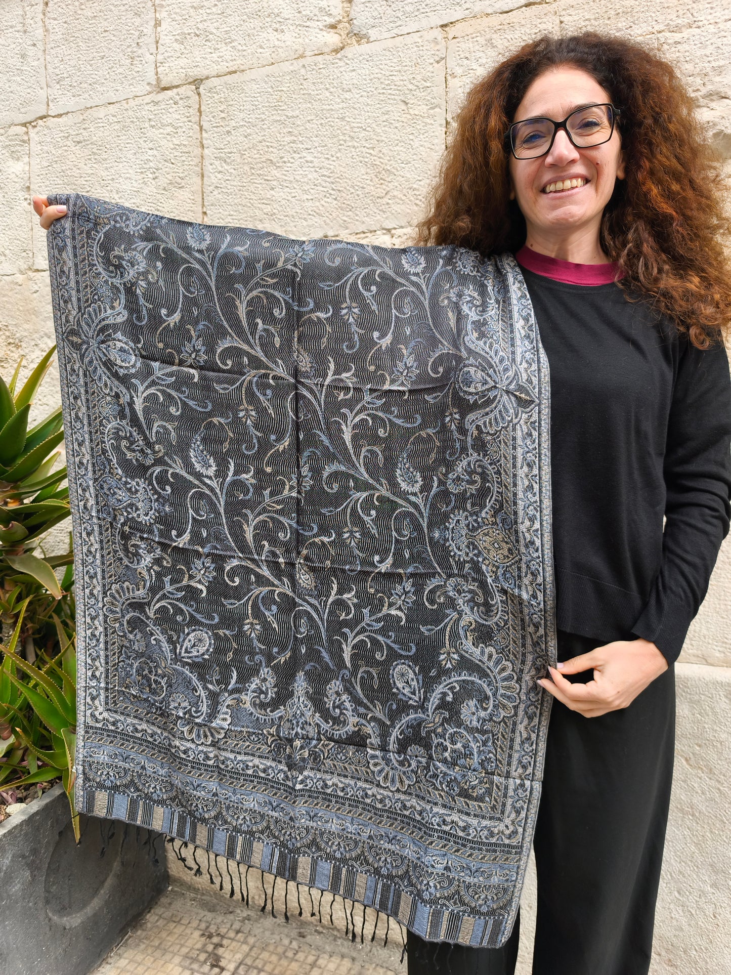 Pashmina Scarf Silk 100% India 195X75 cm 1S