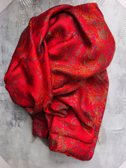 Pashmina Foulard Sciarpa Seta 100% India cm 195X75 3S