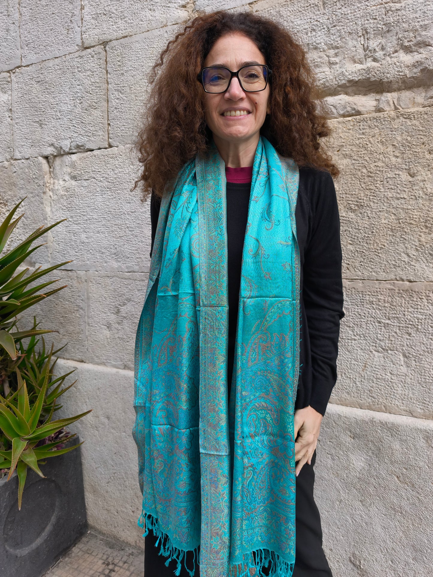 Pashmina Scarf 100% Silk India 195X75 cm 4S