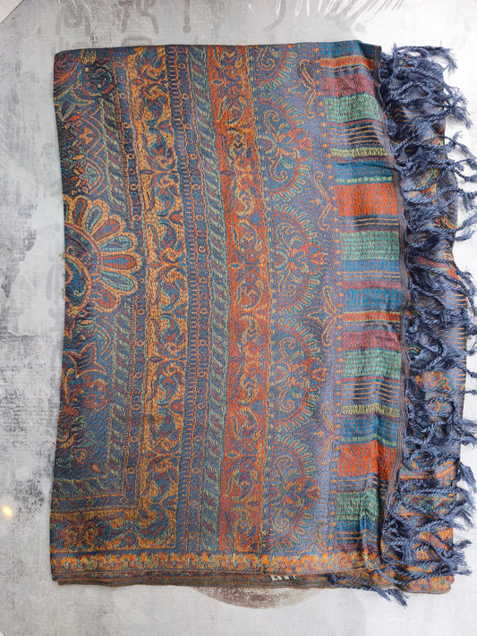 Pashmina Foulard Sciarpa Seta 100% India cm 195X75 8S