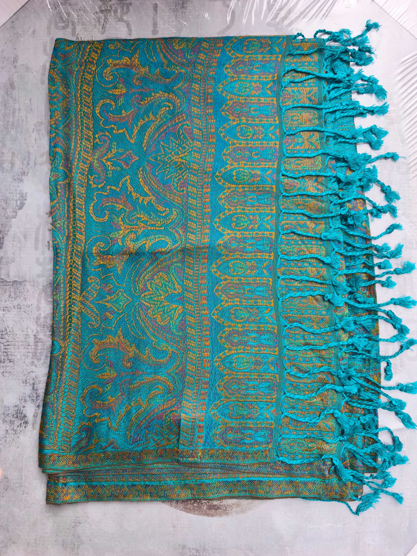 Pashmina Foulard Sciarpa Seta 100% India cm 195X75 10S