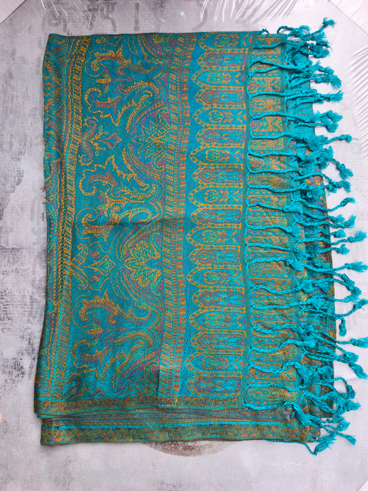 Pashmina Foulard Sciarpa Seta 100% India cm 195X75 10S