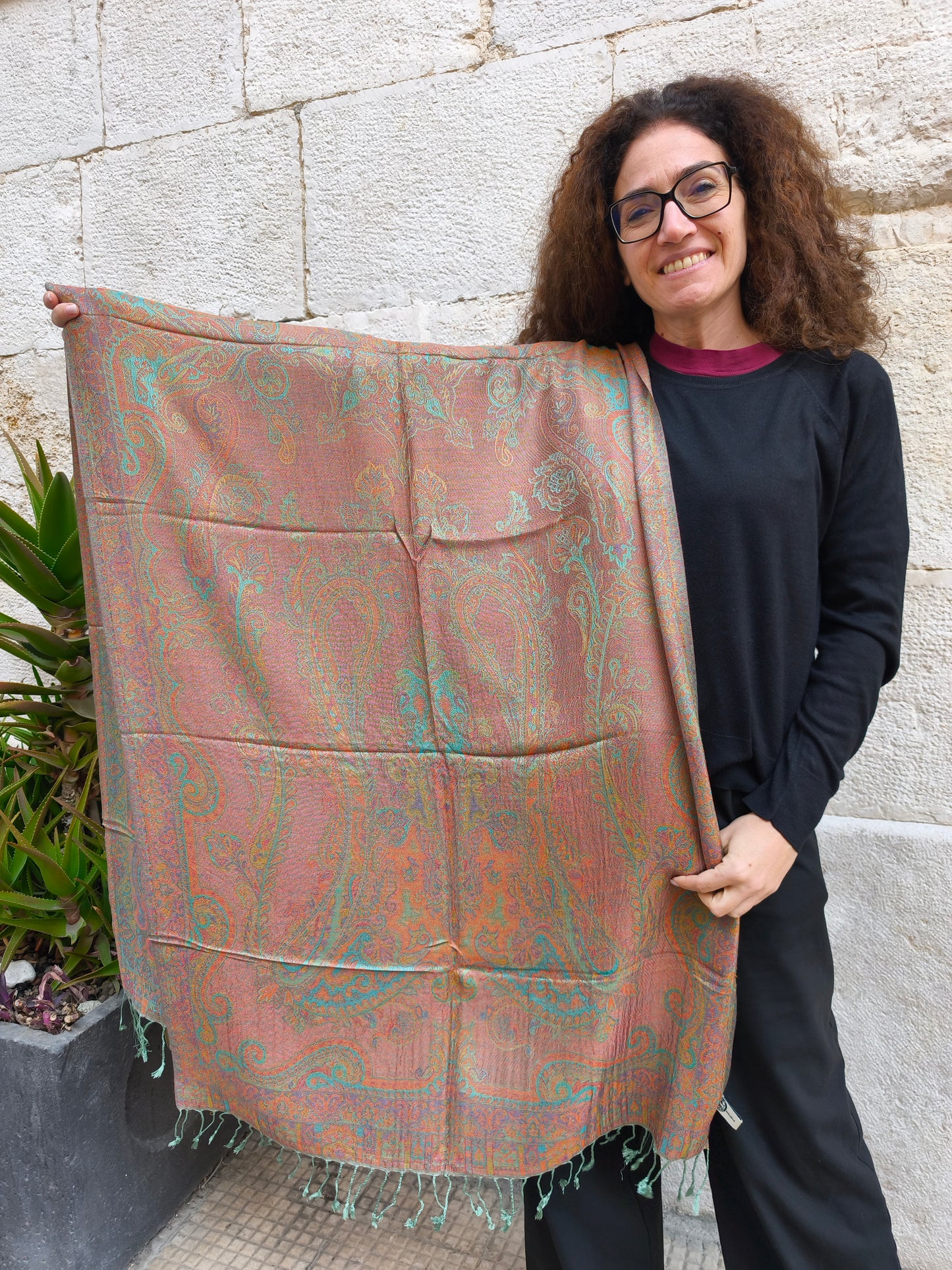 100% Silk Pashmina Scarf India 195X75 cm 13S