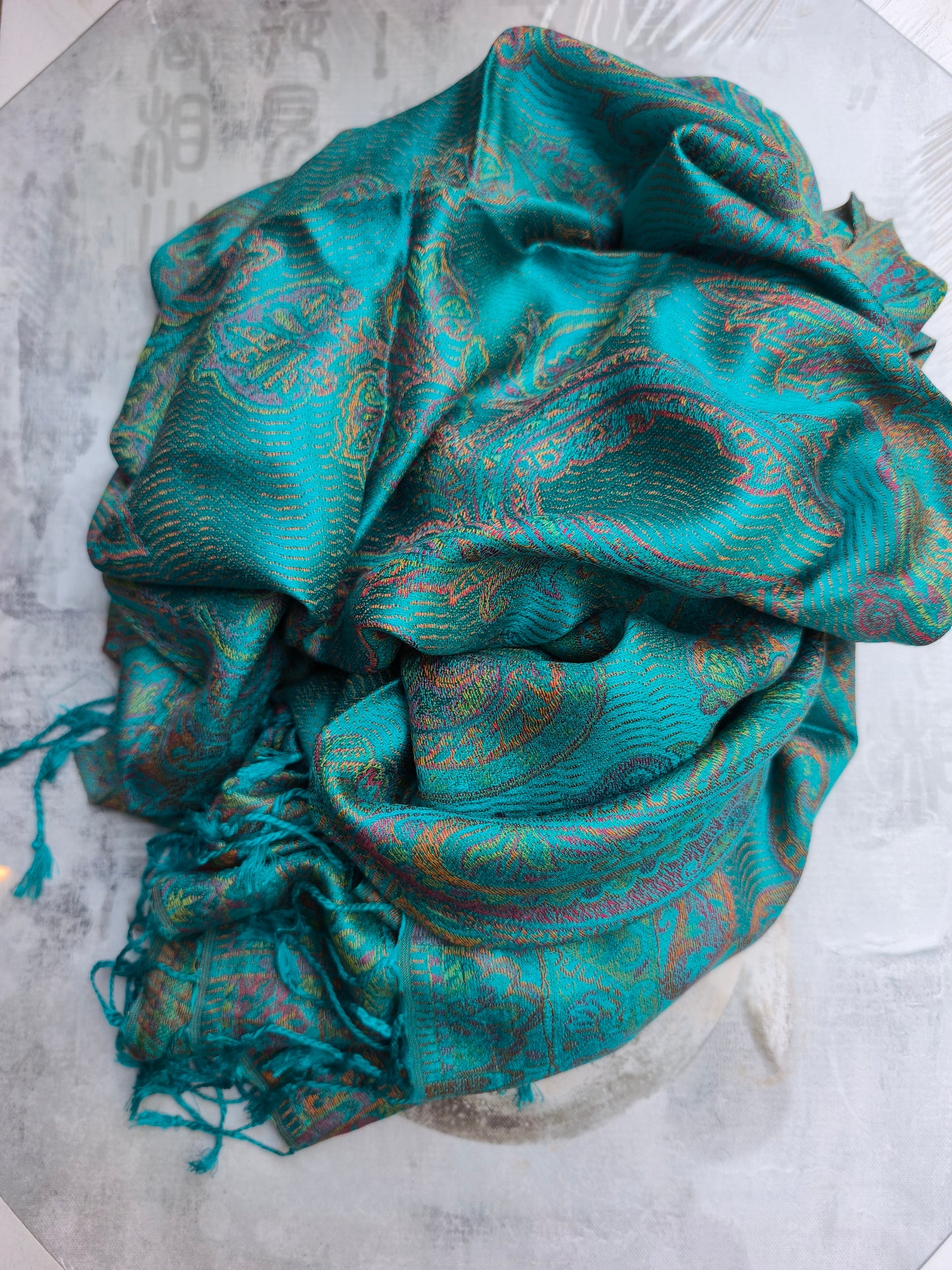 Pashmina Foulard Scarf 100% Indian Silk cm 195X75 15S