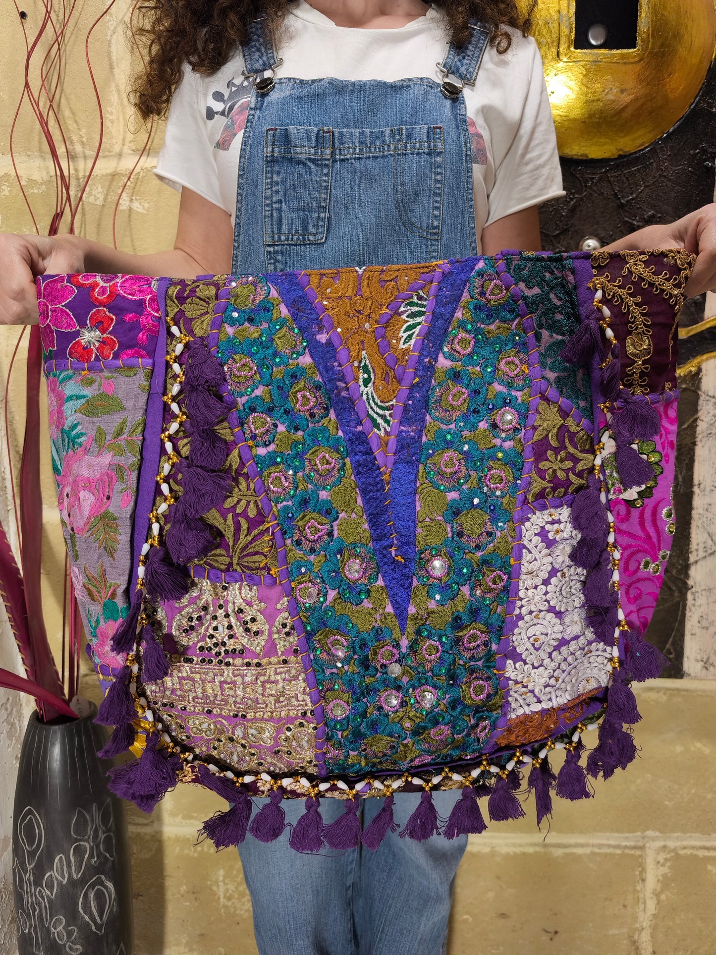 Borsa patchwork fatta a mano India