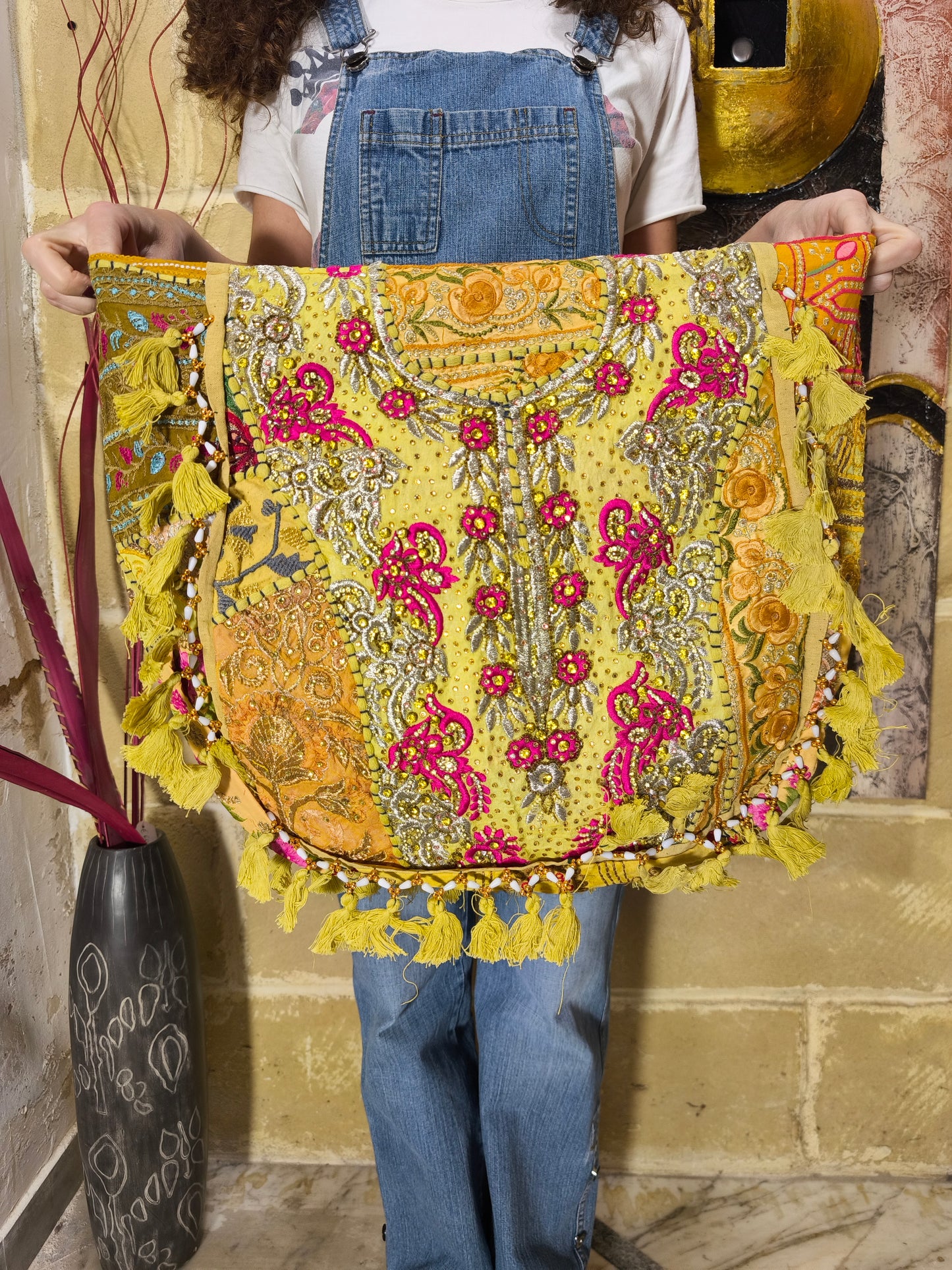 Borsa patchwork fatta a mano India