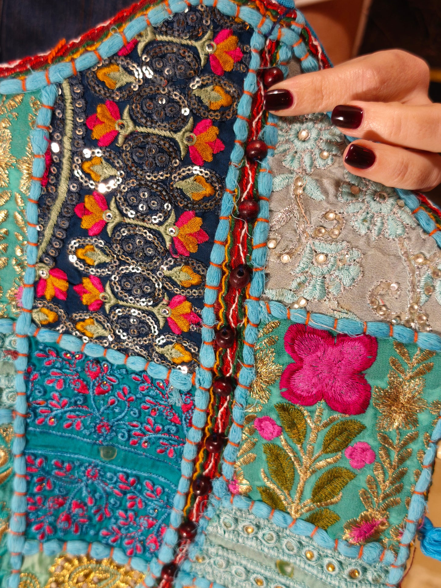 Borsa patchwork fatta a mano India