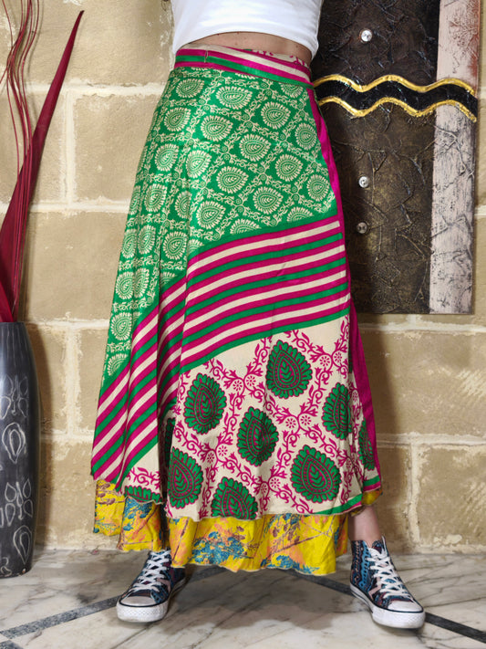Double-face full circle wrap skirt 28K