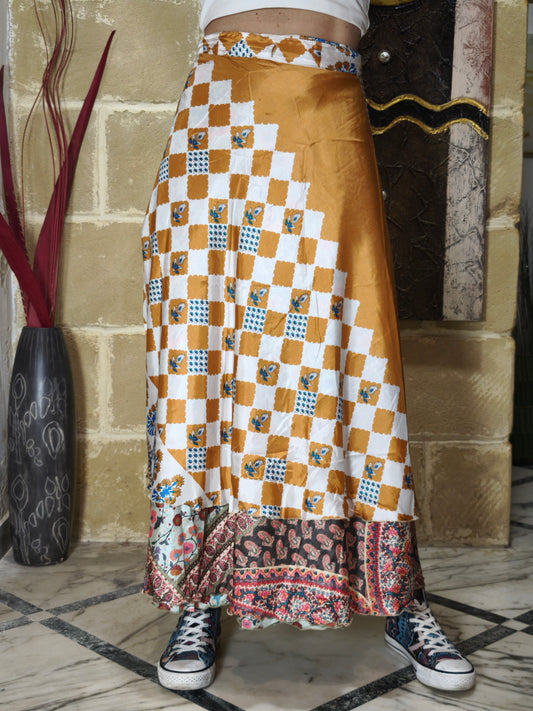 Double-faced full circle wrap skirt 35K