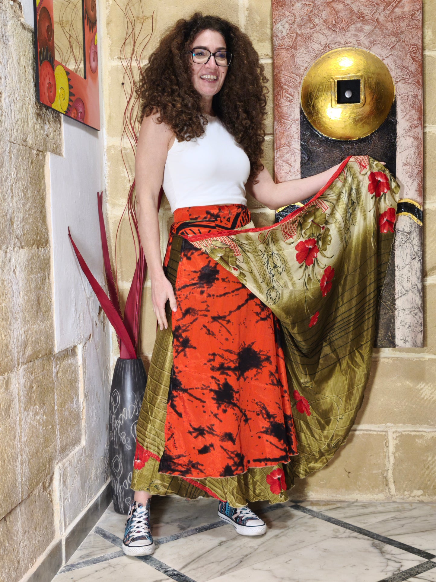 Gonna portafoglio ruota double-face 54K