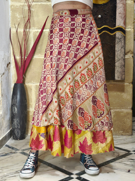 96K double-faced full circle wrap skirt