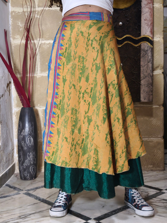Reversible full circle wrap skirt 126K