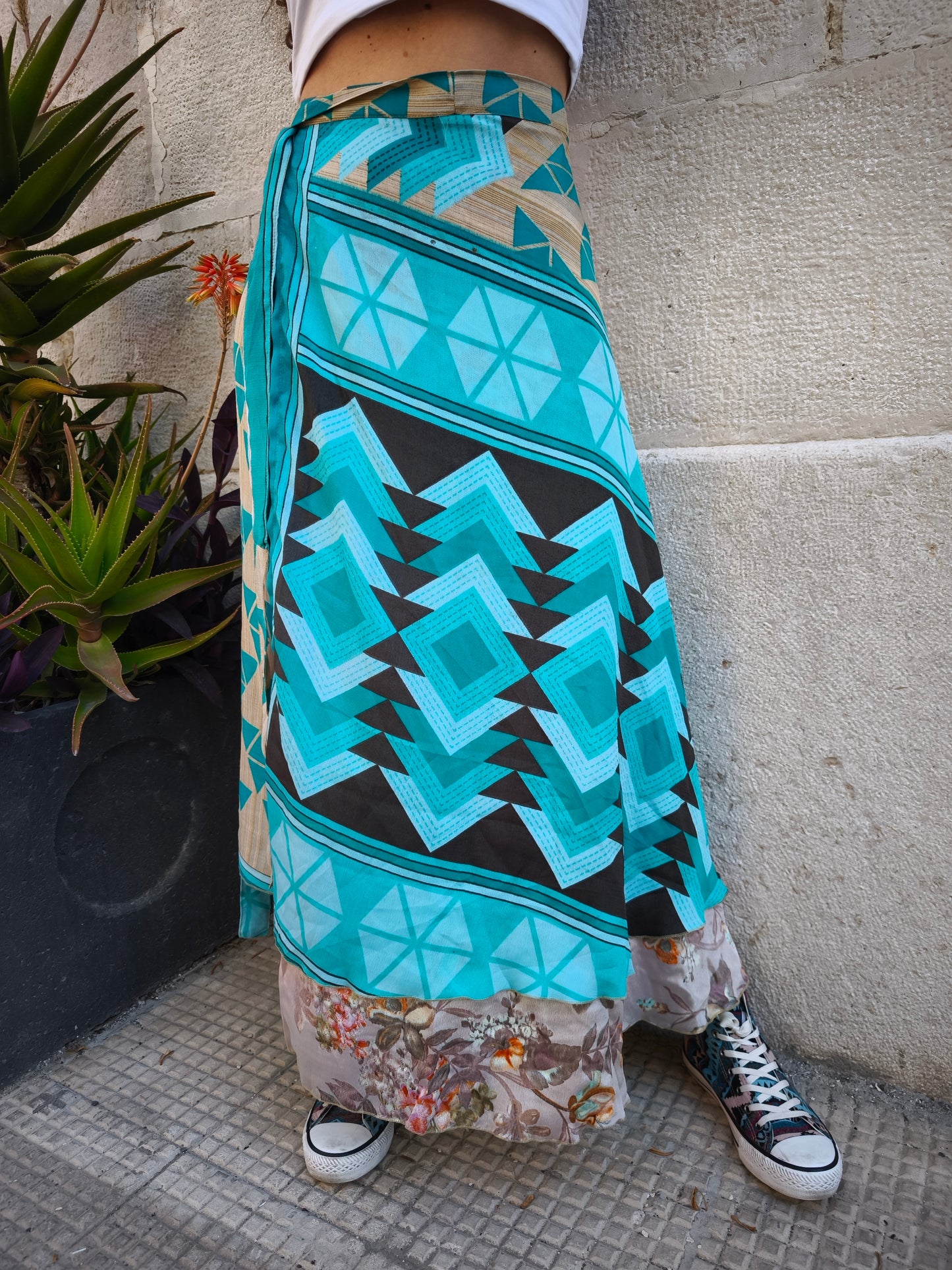 Double-faced wheel wrap skirt 140K