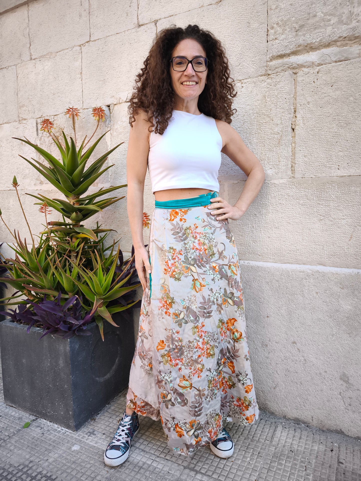 Double-faced wheel wrap skirt 140K