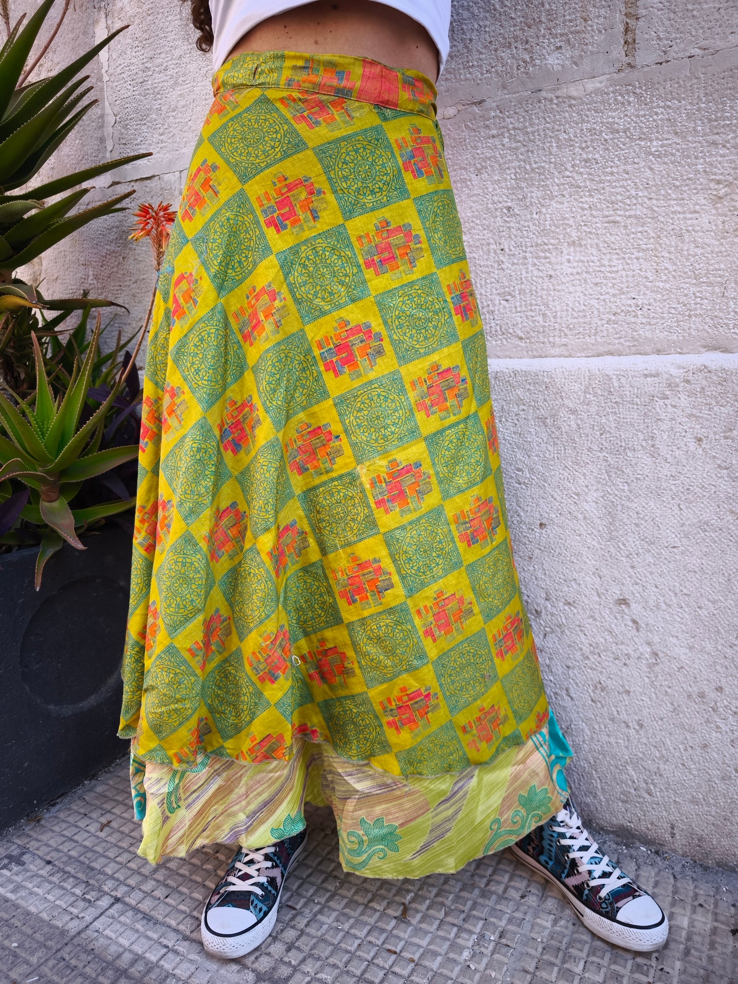 Reversible full circle wrap skirt 142K