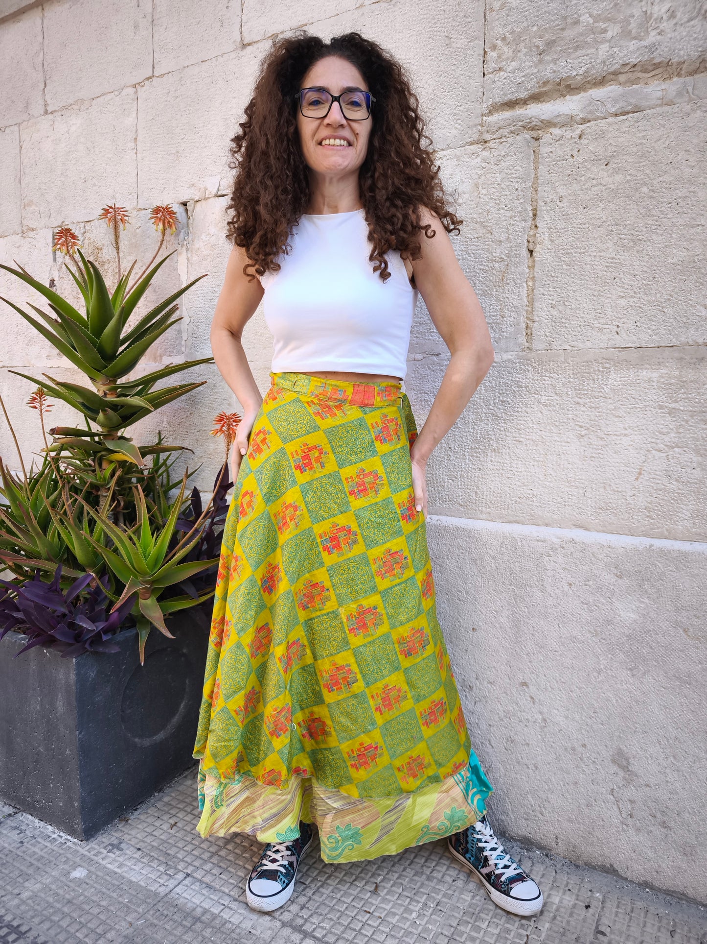 Reversible full circle wrap skirt 142K
