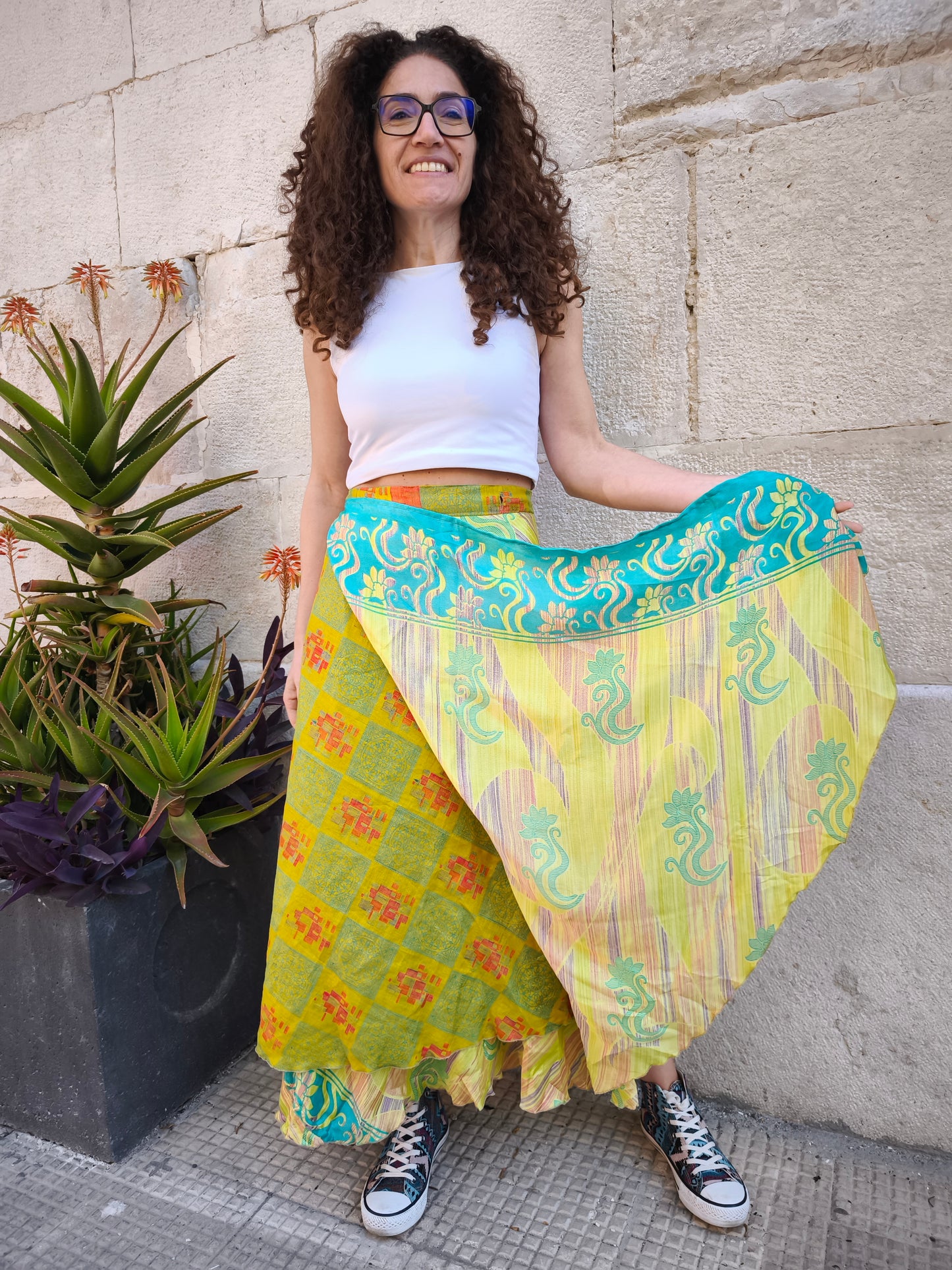 Reversible full circle wrap skirt 142K