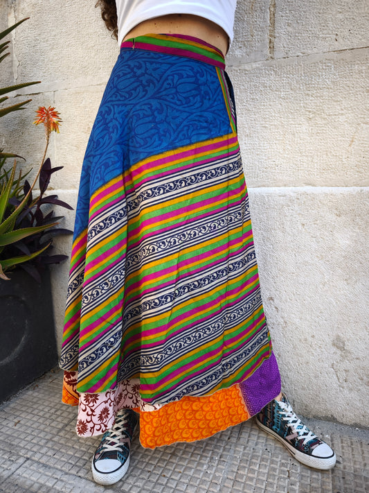 Reversible circle wrap skirt 143K