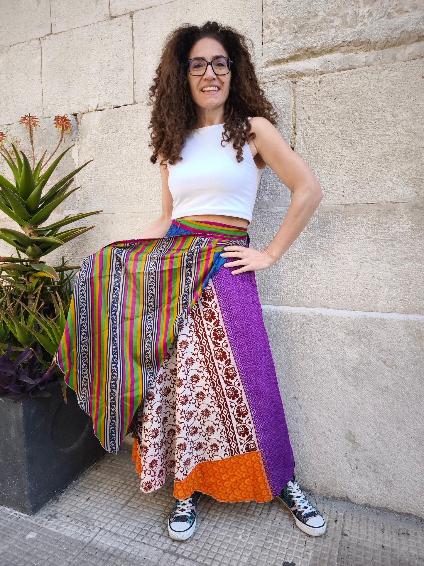 Reversible circle wrap skirt 143K