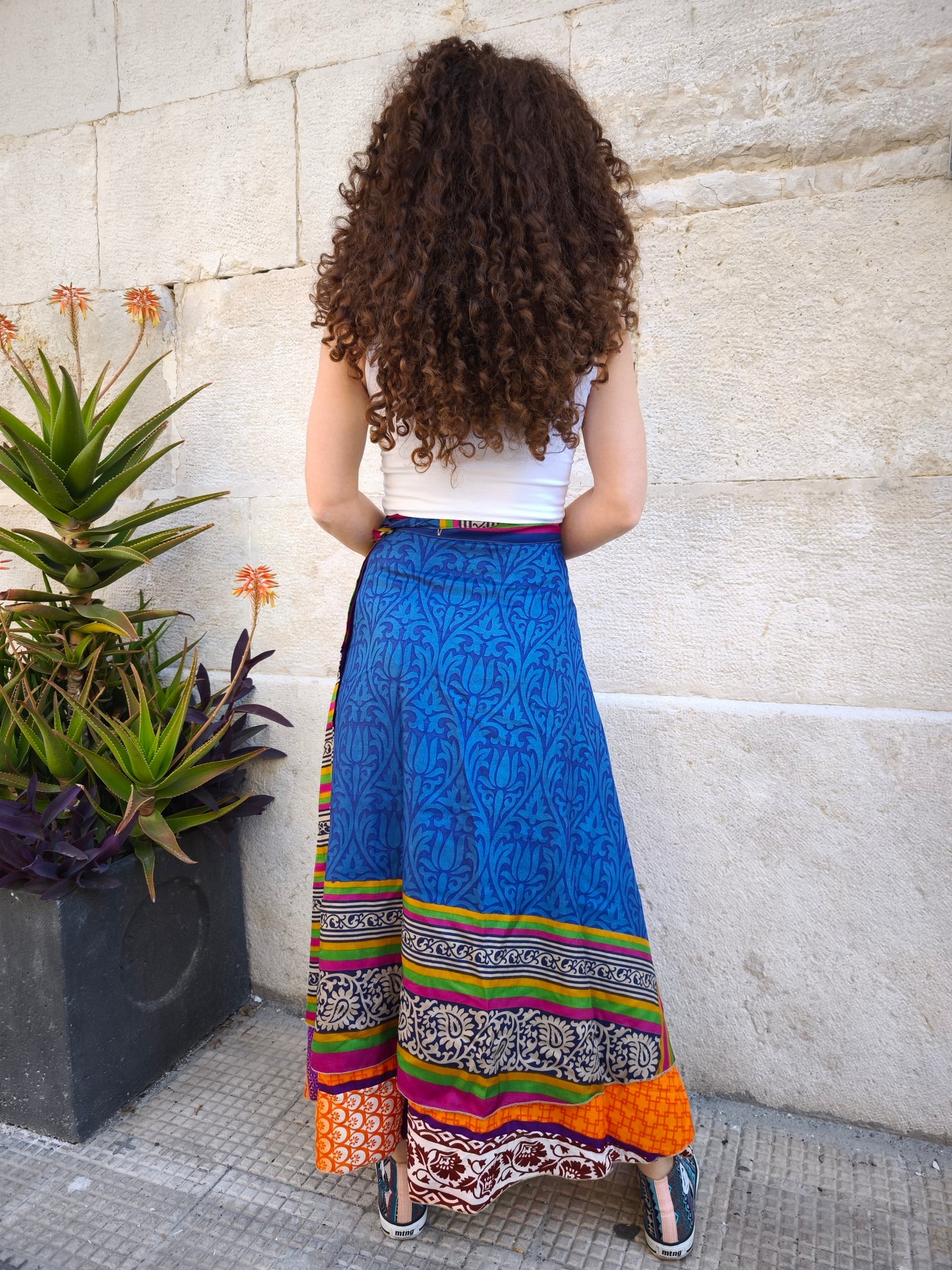 Reversible circle wrap skirt 143K