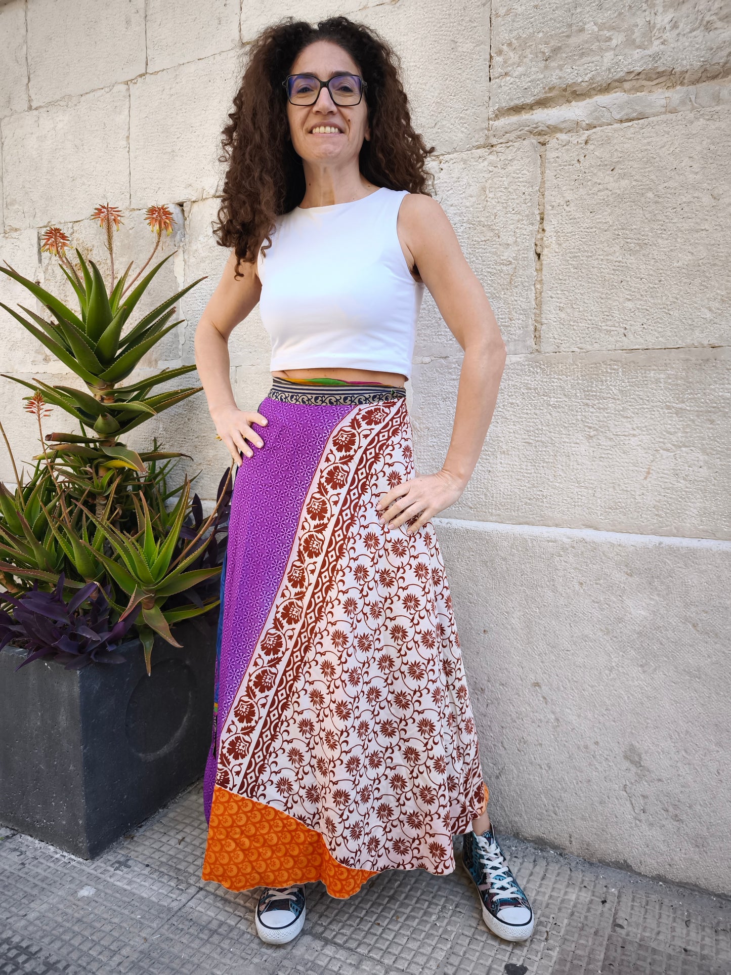 Reversible circle wrap skirt 143K