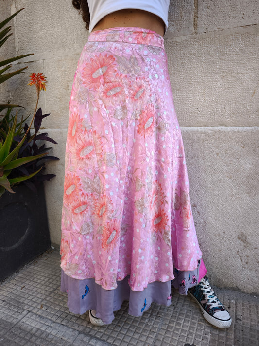 Double-face full-circle wrap skirt 146K