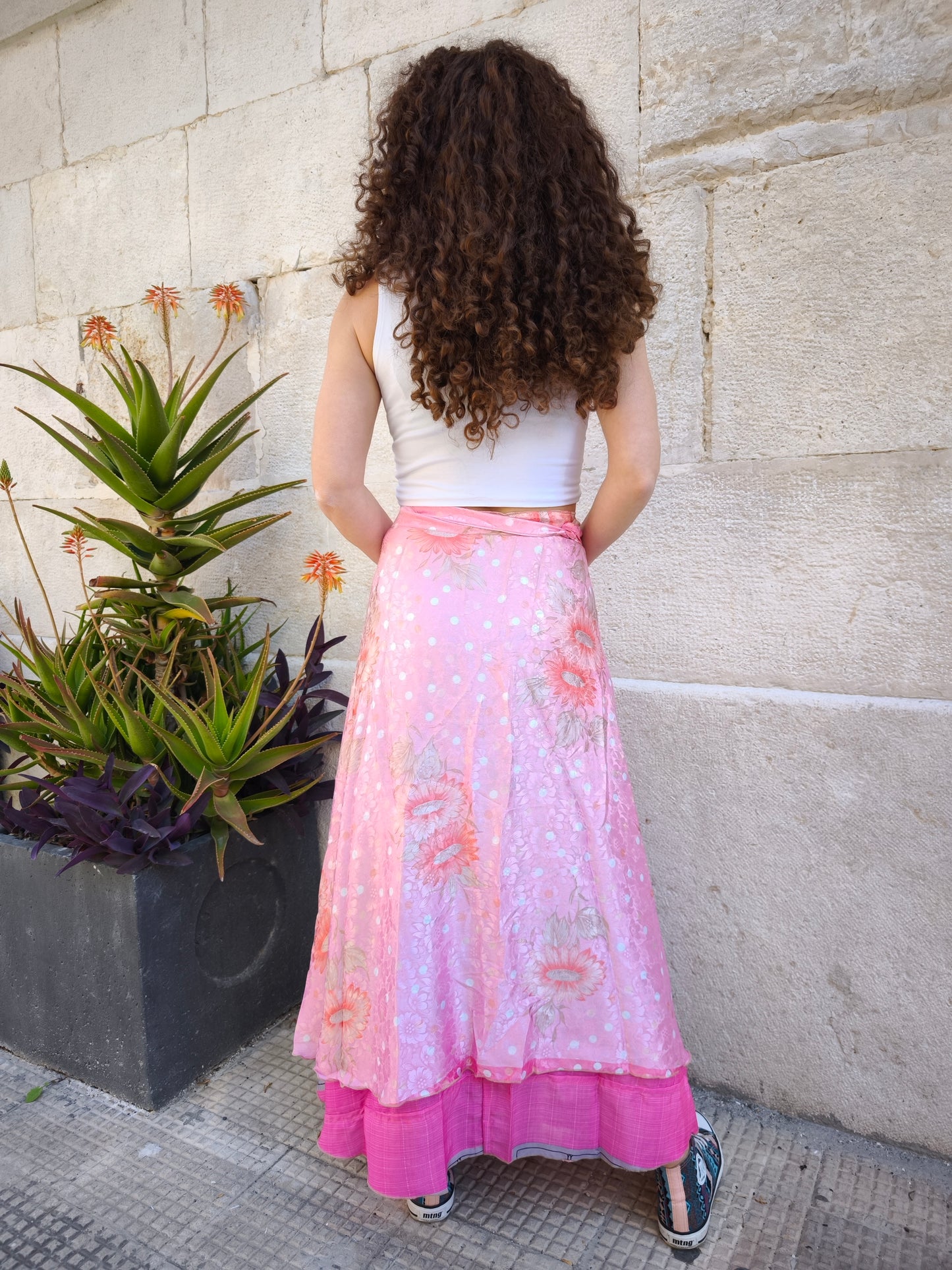 Double-face full-circle wrap skirt 146K