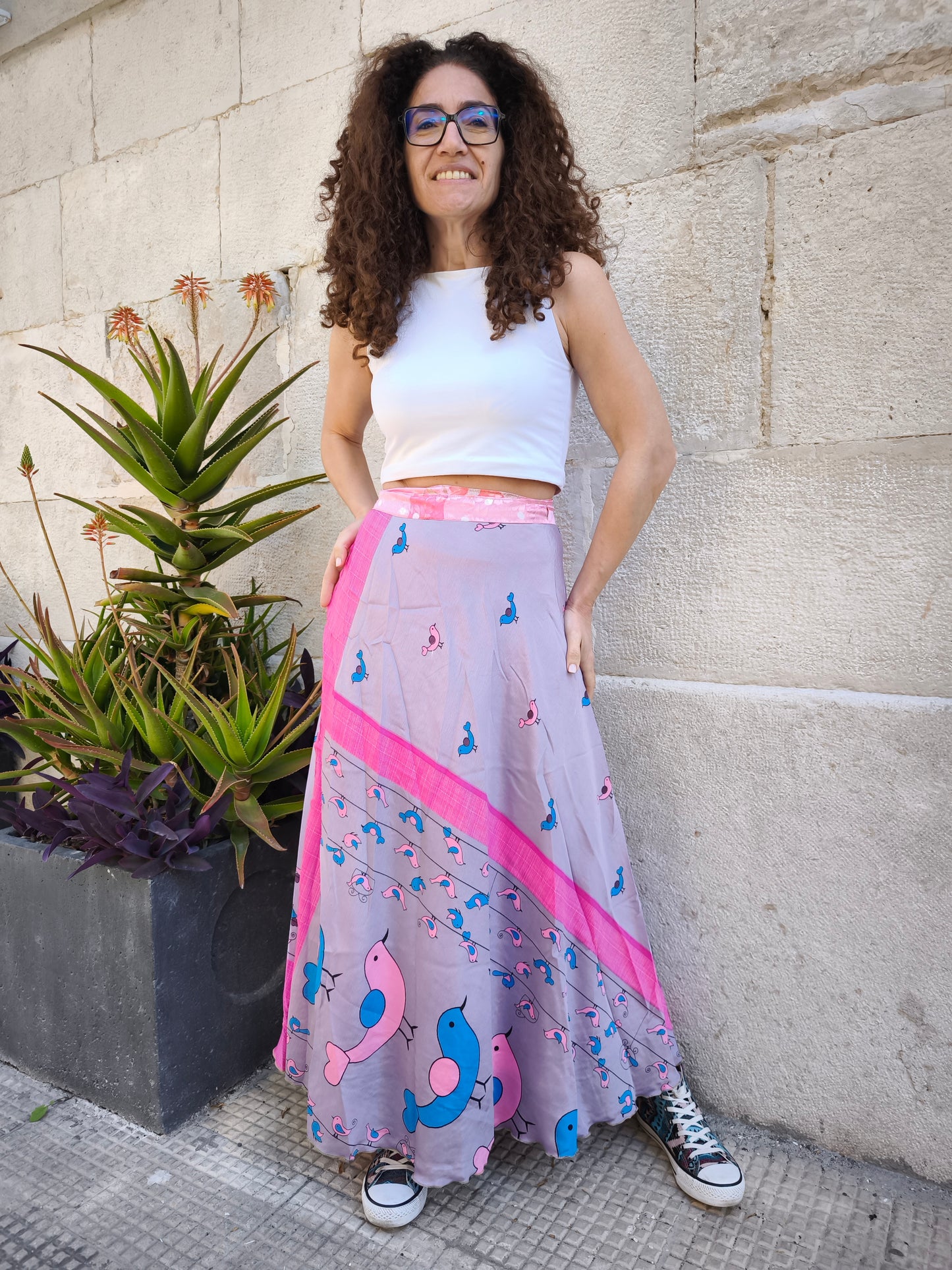 Double-face full-circle wrap skirt 146K