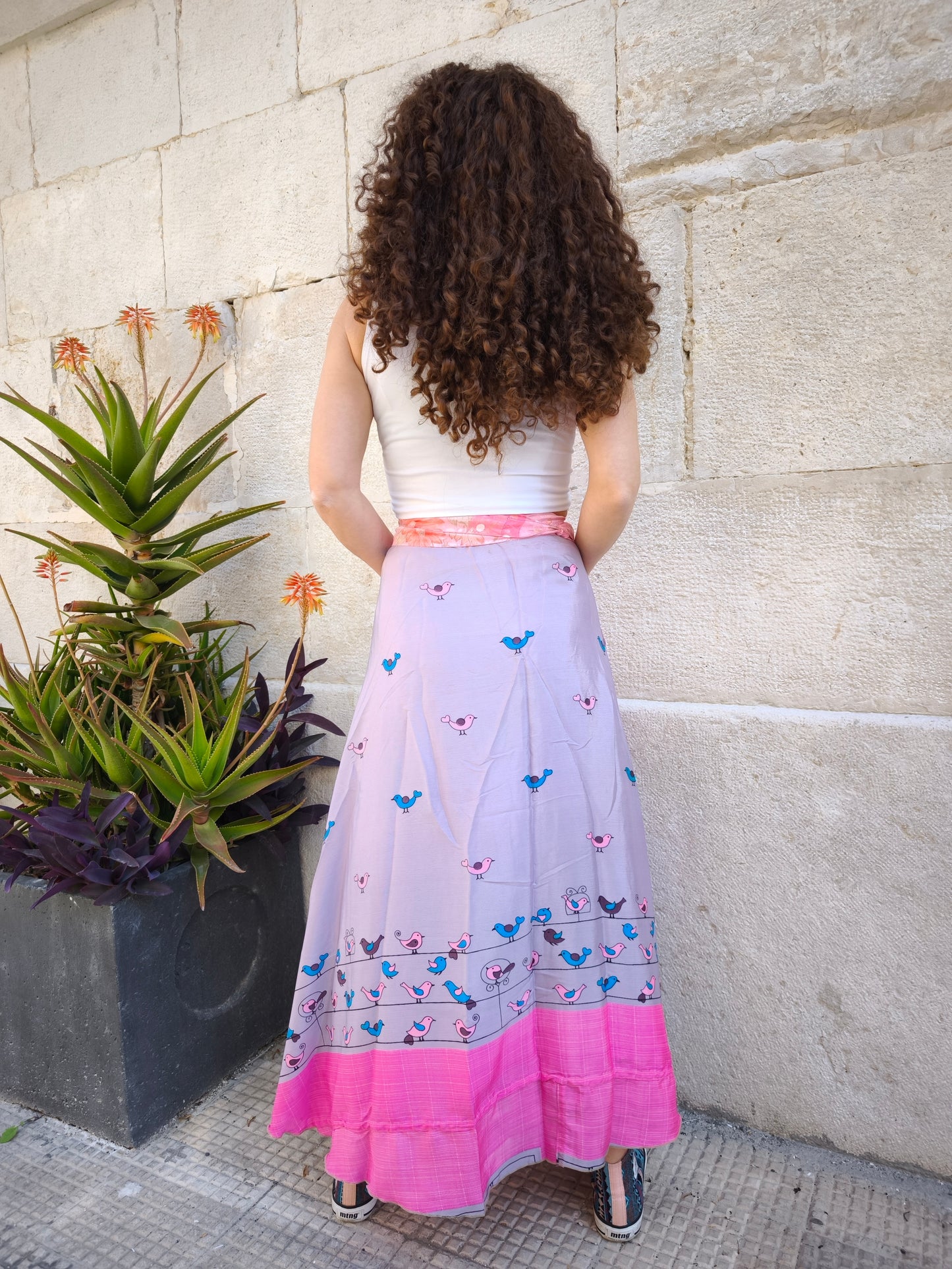 Double-face full-circle wrap skirt 146K
