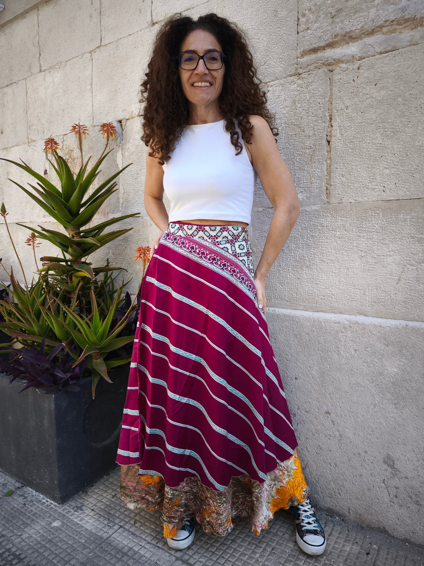 147K Reversible circle wrap skirt