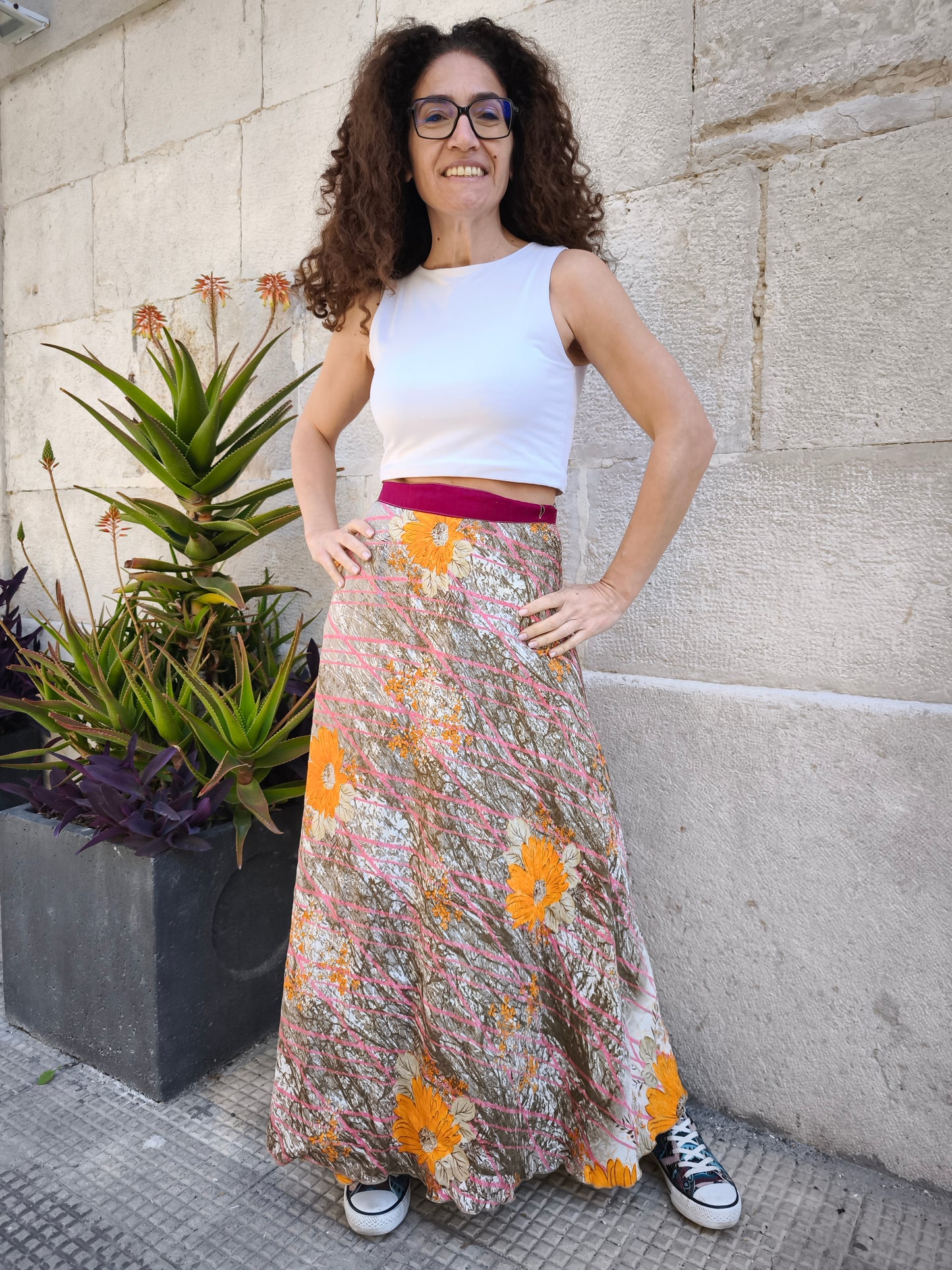 147K Reversible circle wrap skirt