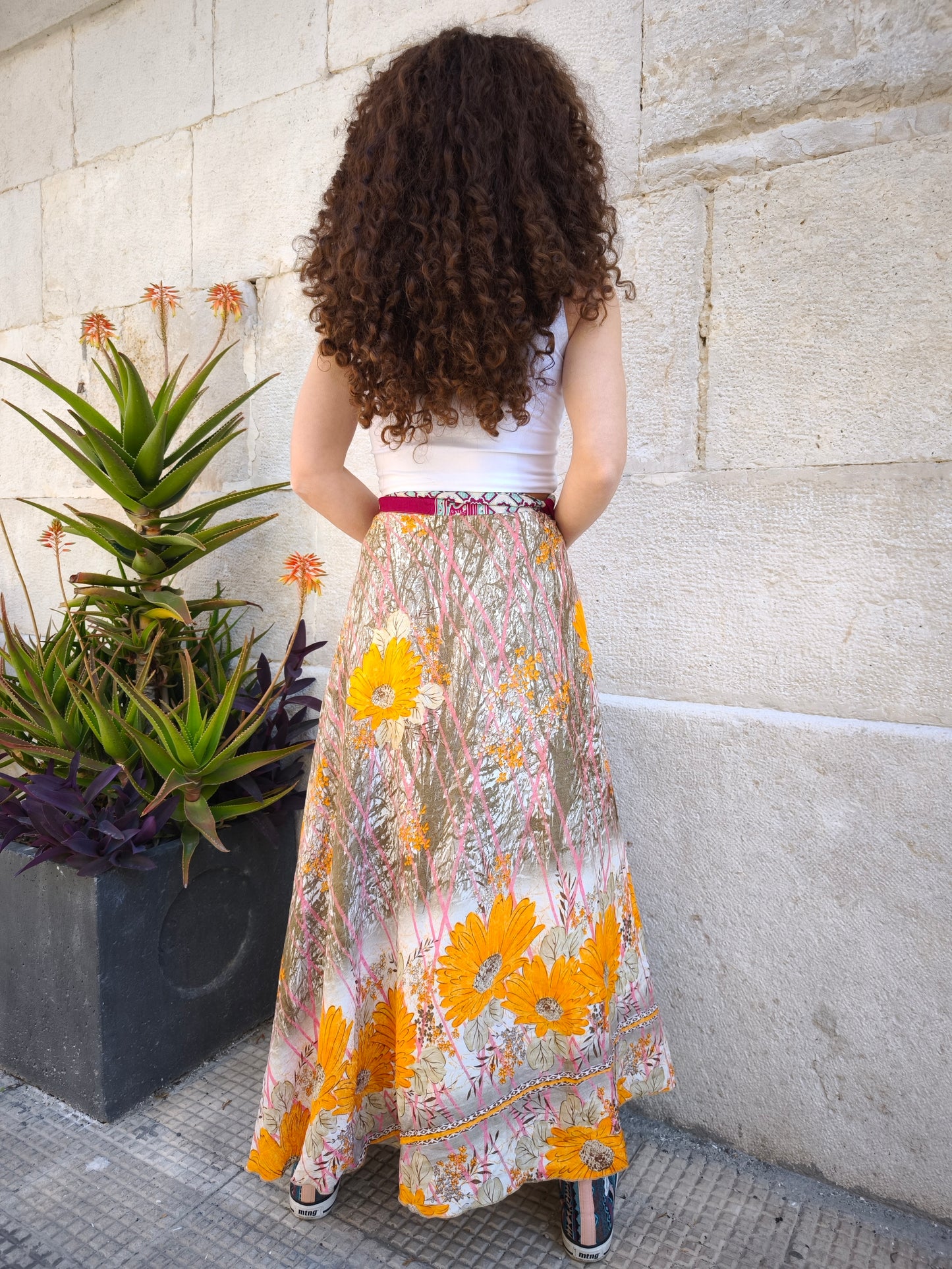 147K Reversible circle wrap skirt