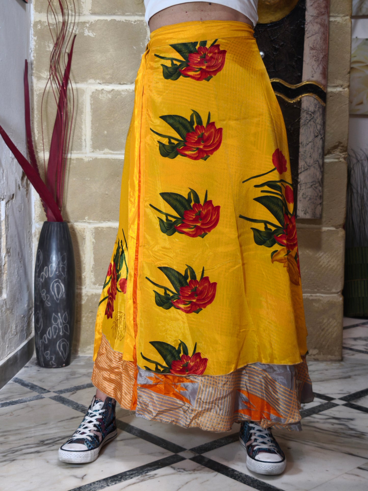Reversible full-circle wrap skirt 152K