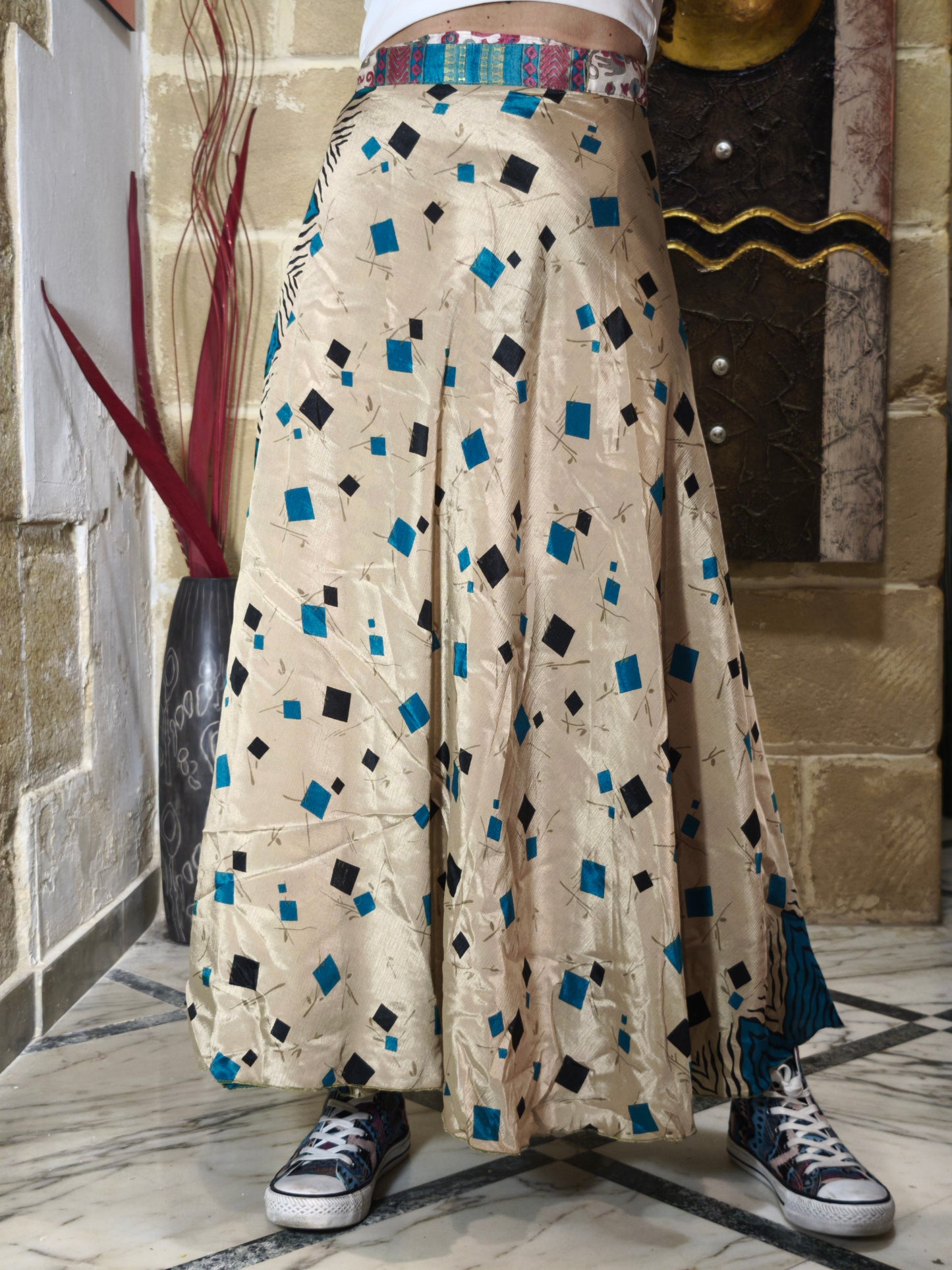 Double-faced wheel wrap skirt 157K