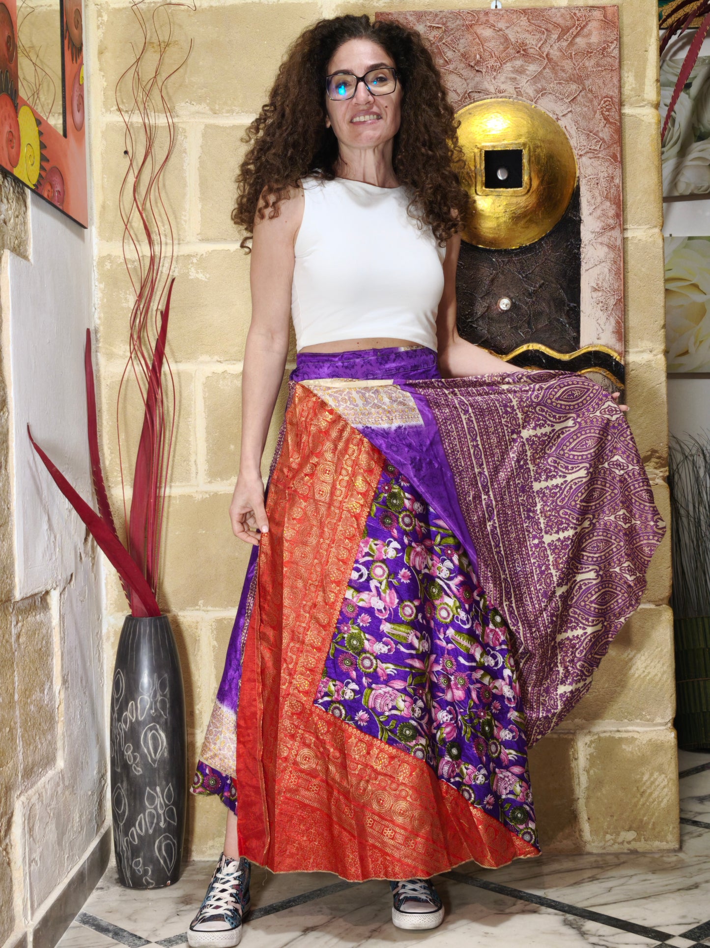 Reversible full circle wrap skirt 165K