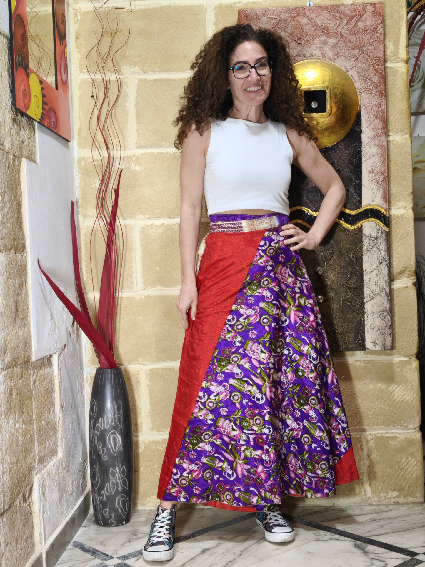 Reversible full circle wrap skirt 165K