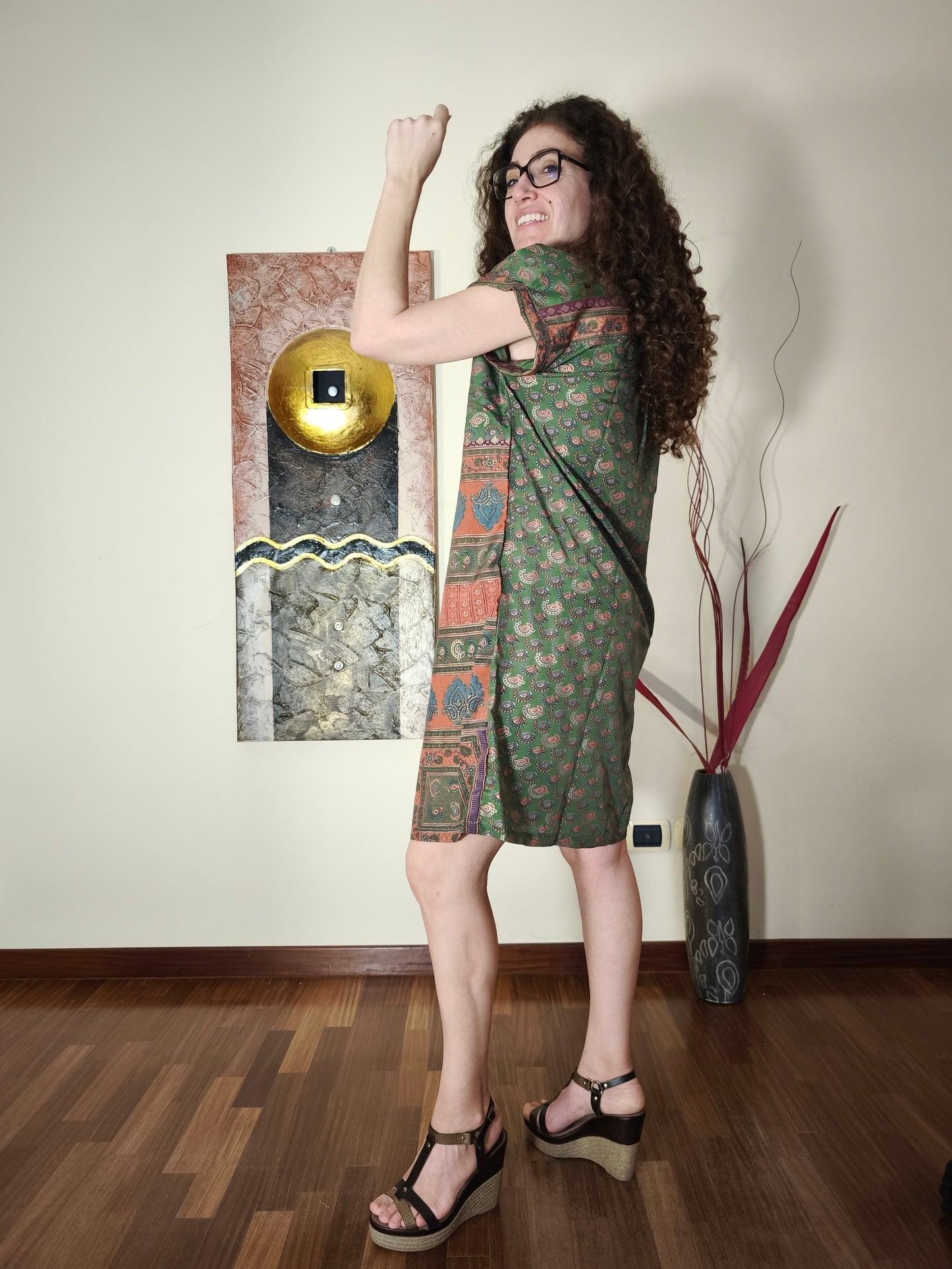 Vestito Peonia vintage saree taglia S/M 1A