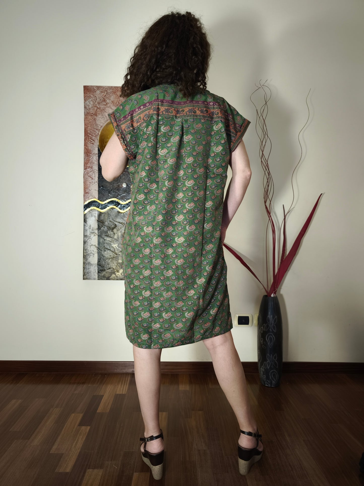 Vestito Peonia vintage saree taglia S/M 1A