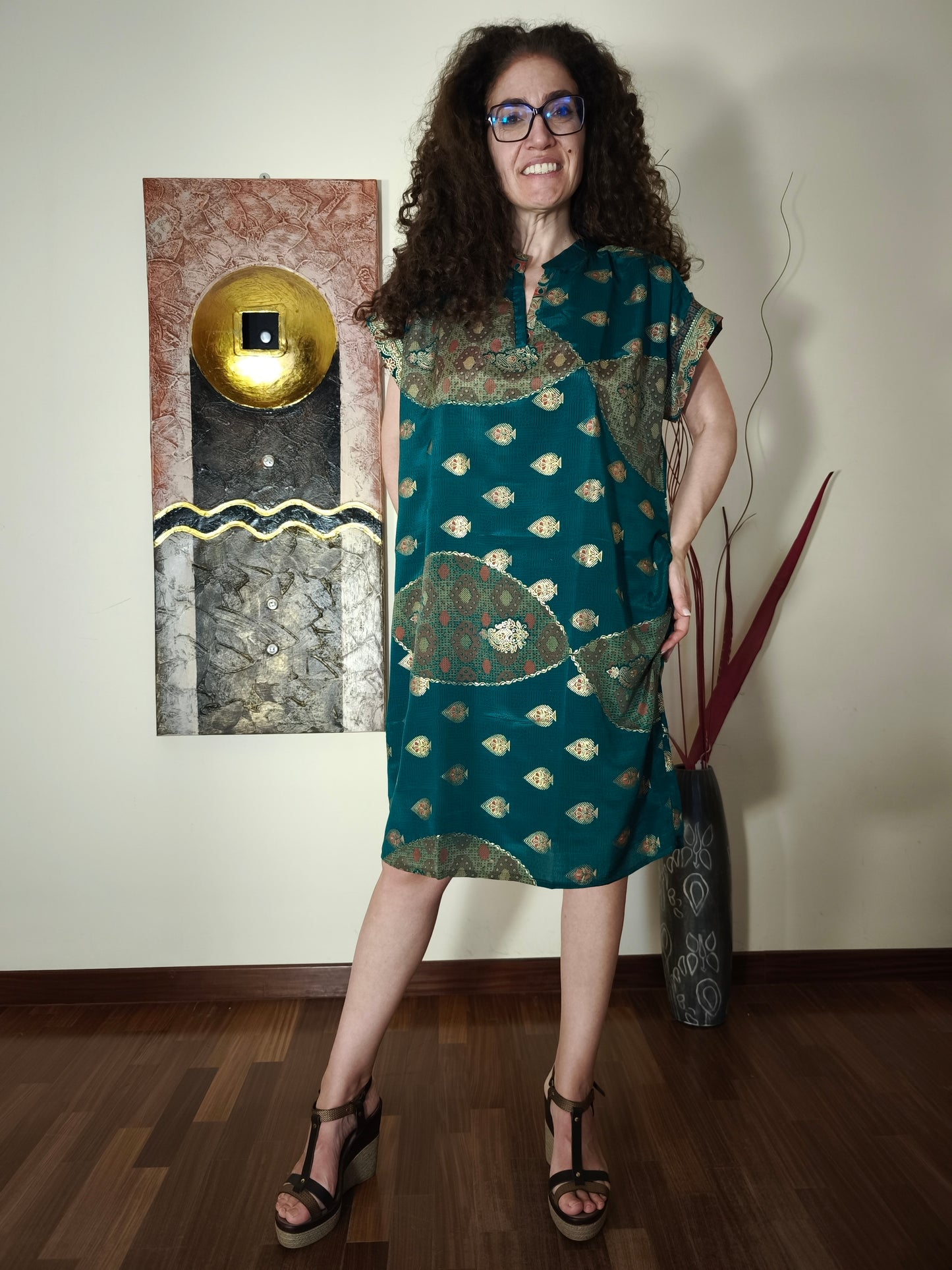 Vestito Peonia vintage saree taglia S/M 2A