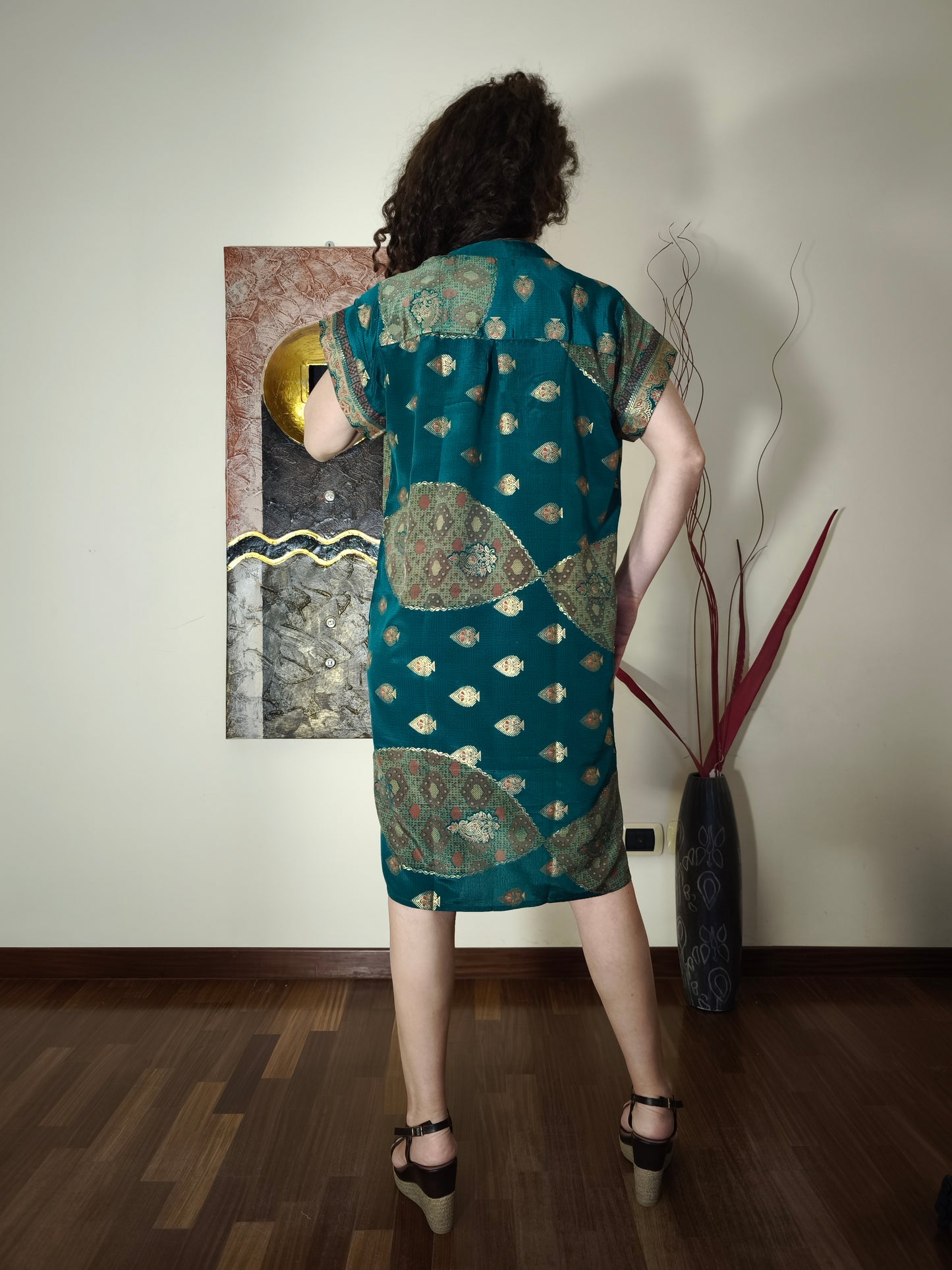 Vestito Peonia vintage saree taglia S/M 2A