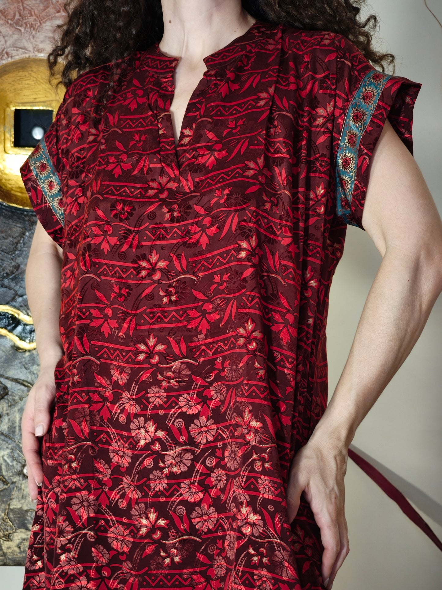 Vestito Peonia vintage saree taglia S/M 3A
